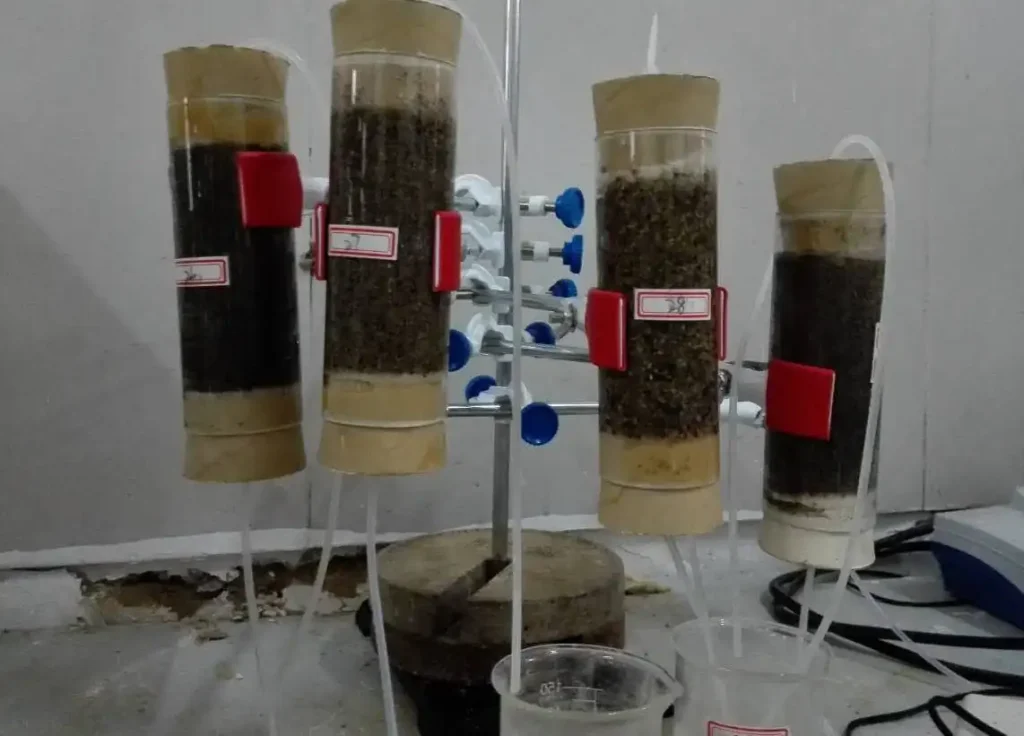 Fig. 9 Sand solidification tests