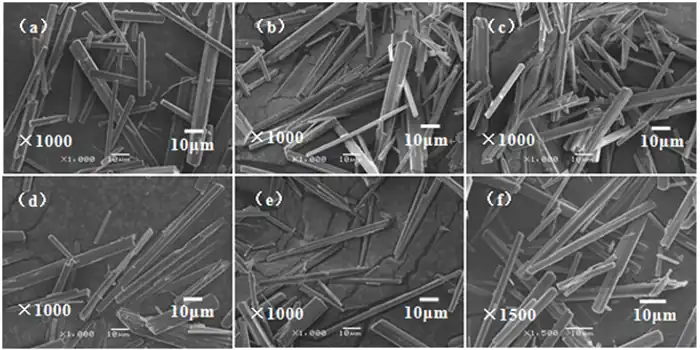 Fig.6 SEM of products prepared at different stirring speeds