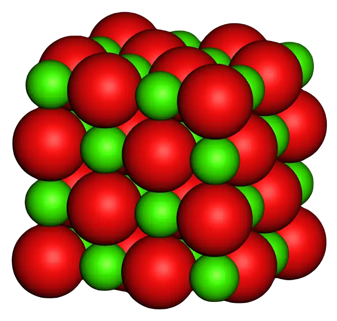 Schematic of the cubic rock-salt structure of MgO
